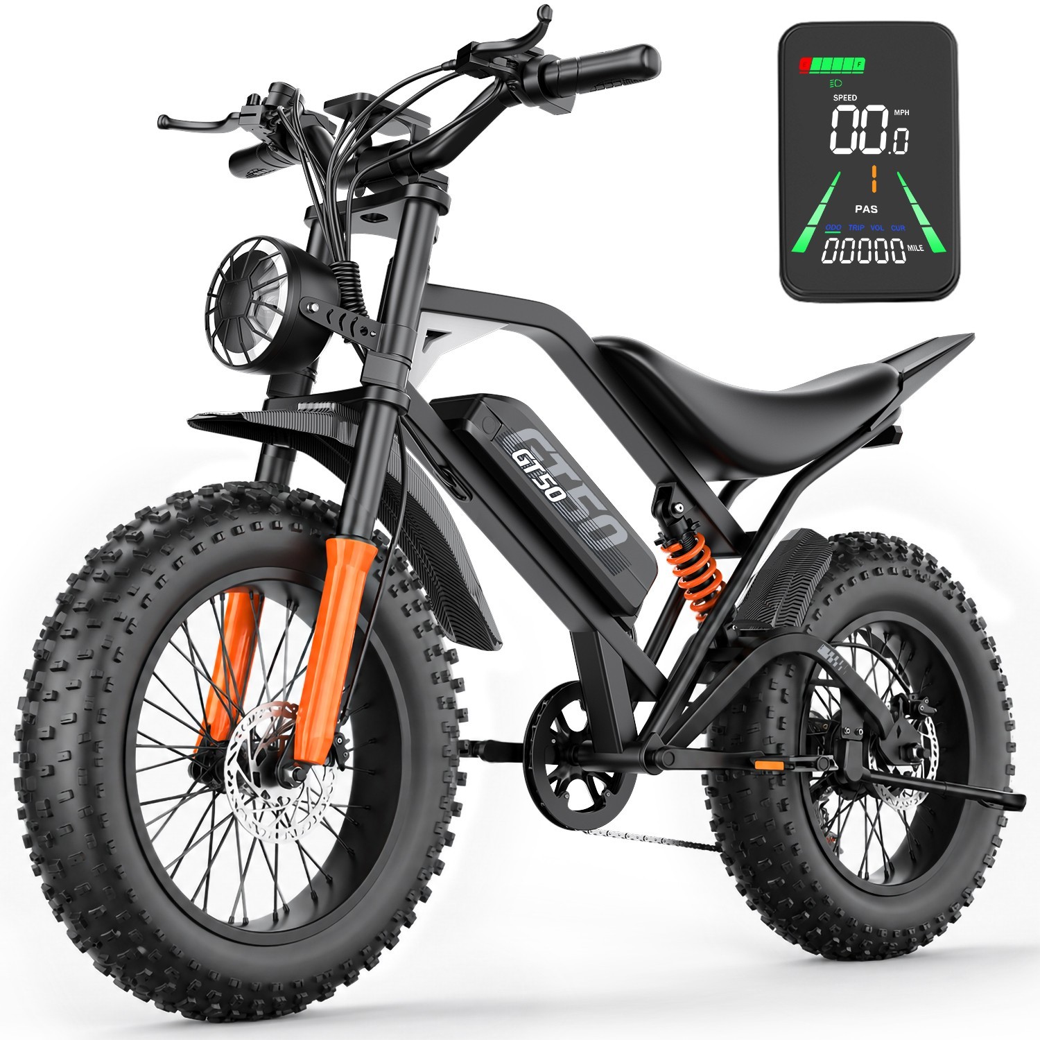 20″ FAT TIRE ADULTS ELECTRIC BIKE 5500W 40MPH 48V 25AH MOUNTAIN EBIKE