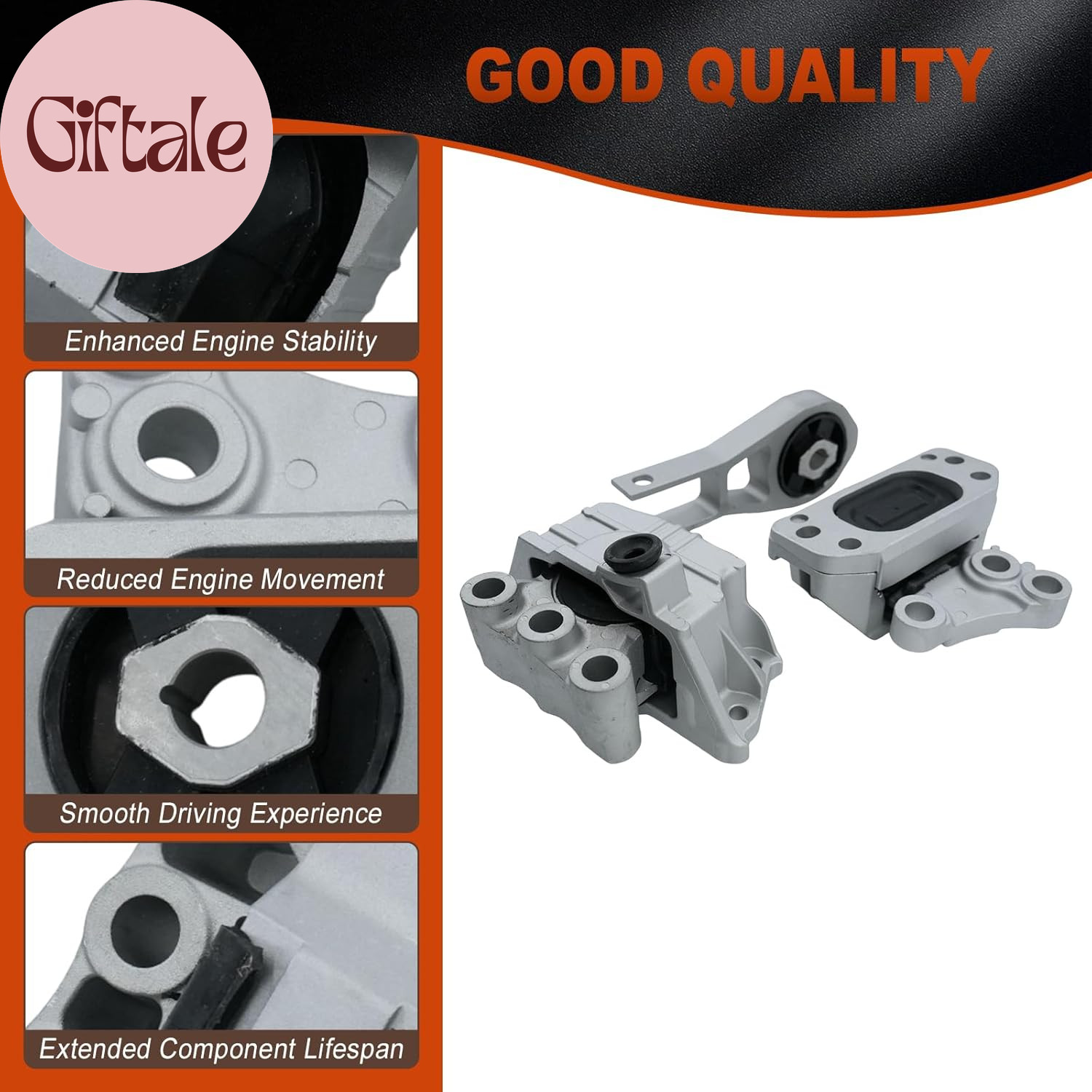 3PCS Engine Motor Mount Set for Jeep Renegade Compass Fiat 500X
