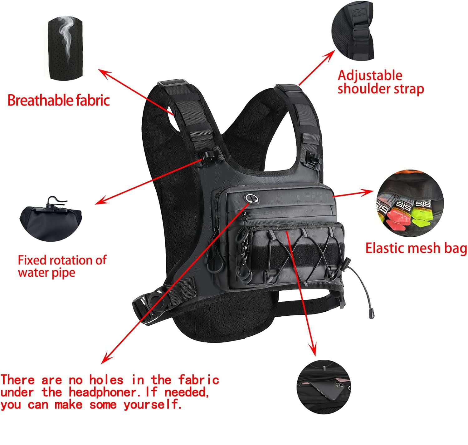 Running Hydration Vest Backpack – Lightweight Chest Pack with 3.0L Water Bag