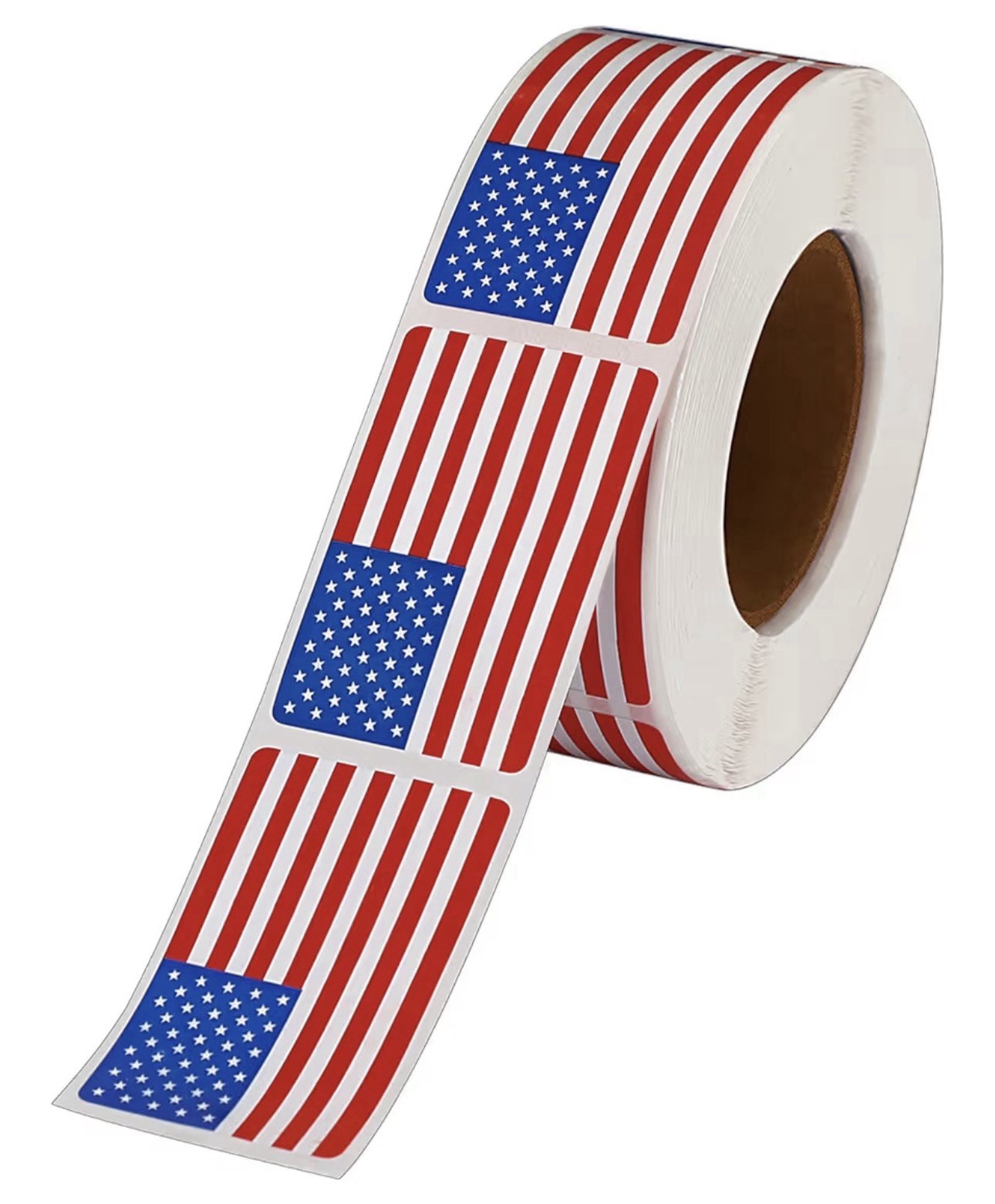 30Pcs American Flag USA Patriotic Adhesive Label 2 x 1.22 Inch Stickers Decal