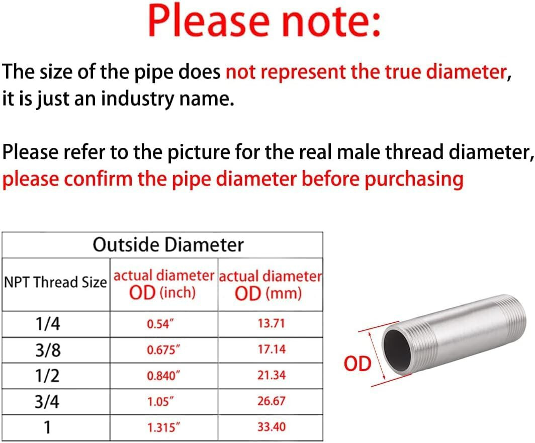Stainless steel Muffler with 1/2 male thread (check photos)