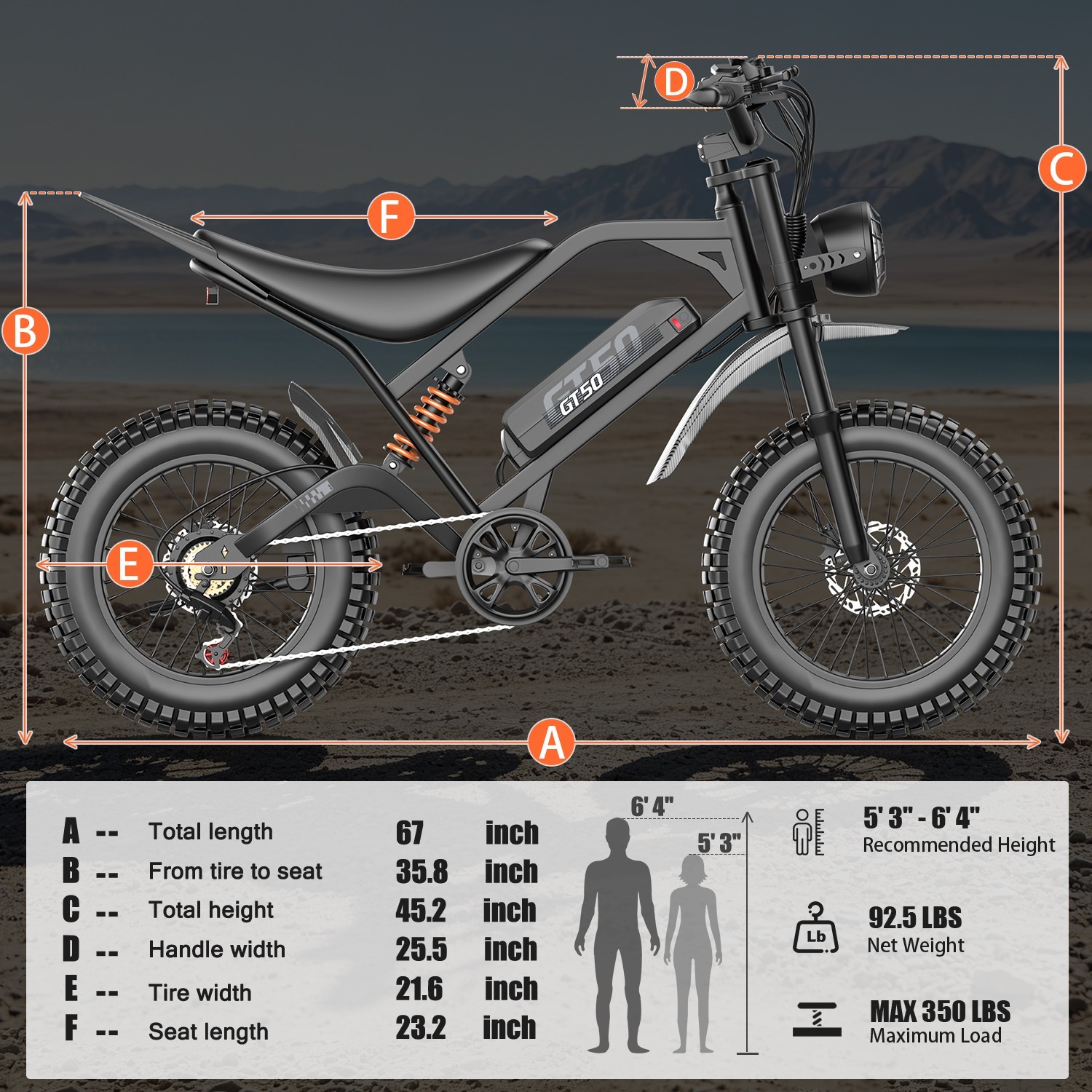 20″ FAT TIRE ADULTS ELECTRIC BIKE 5500W 40MPH 48V 25AH MOUNTAIN EBIKE