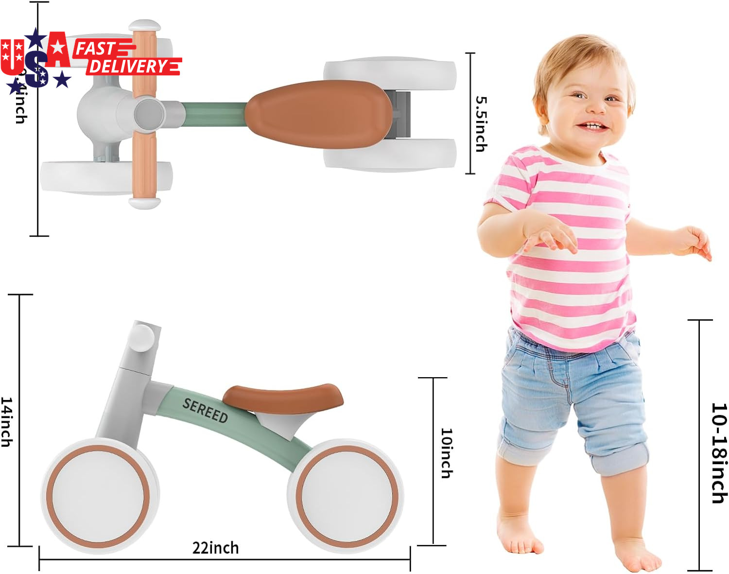 Baby Balance Bike for 1 Year Old Boys Girls 12-24 Month Toddler Balance Bike, 4