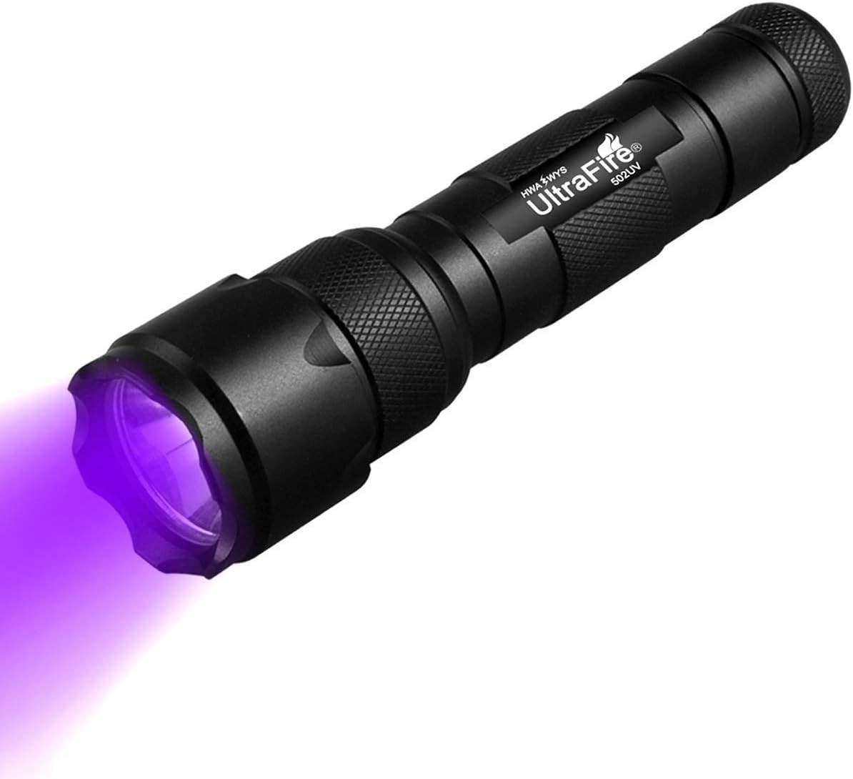 Black Light UV Flashlight, Super Power UV 395-405 nm LED WF-502B Blacklight Flas