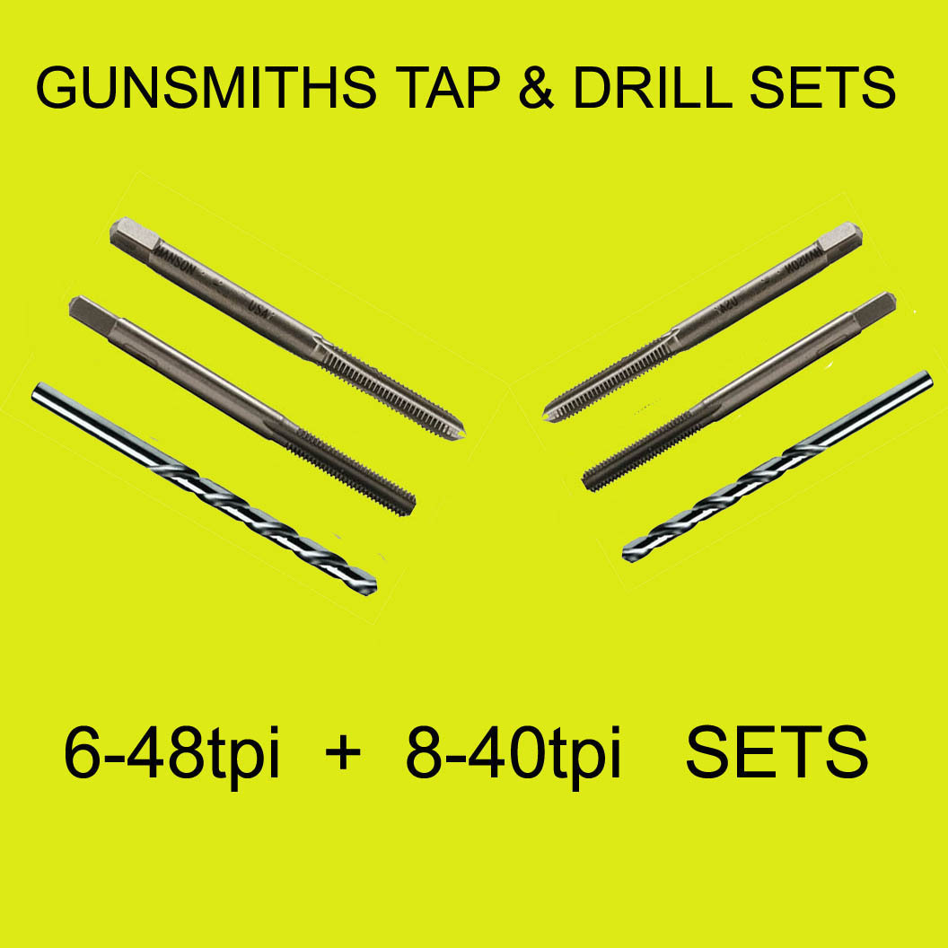 6-48 tpi and 8-40 tpi 6 Piece High Carbon Steel Tap Set with Cobalt Drill Bit