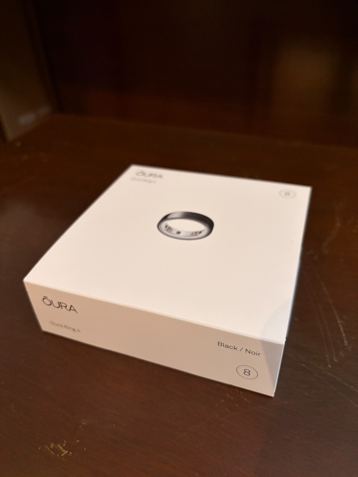 oura ring gen 4 size 8 black – with one year membership