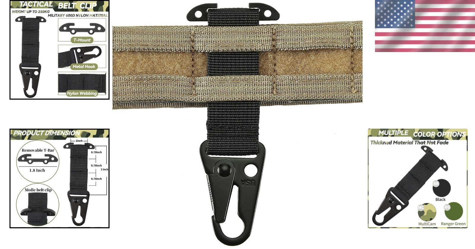 Robust MOLLE Clip with 250KG Weight Capacity – Essential for Outdoor Activities