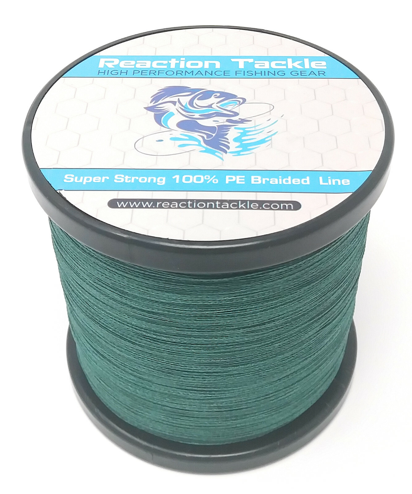 Reaction Tackle Braided Fishing Line / Braid – Moss Green 4 and 8 Strands