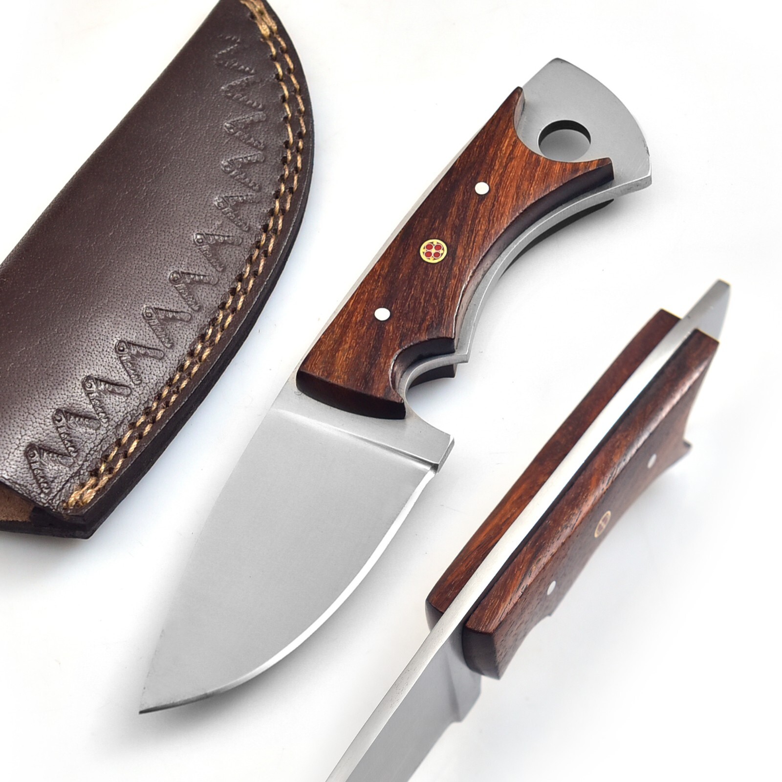 Handmade High Carbon Steel 8 Inches Hunting Knife – Rose wood Scales Full Tang