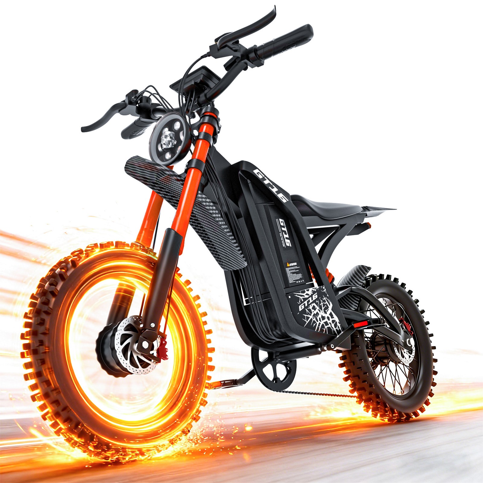 Electric Dirt Bike 5500W Peak Electric Motorcycle 60V 30AH E-Moutain Bike 40MPH
