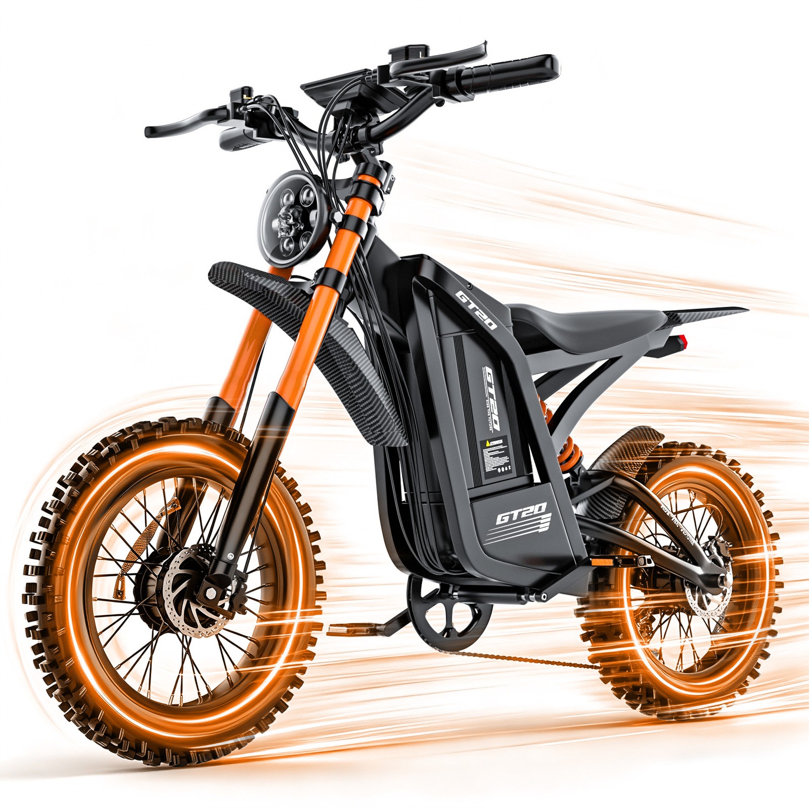 6000W Peak Electric Motorcycle 48V 30AH Off Road E-Moutain Bike 40MPH for Adults
