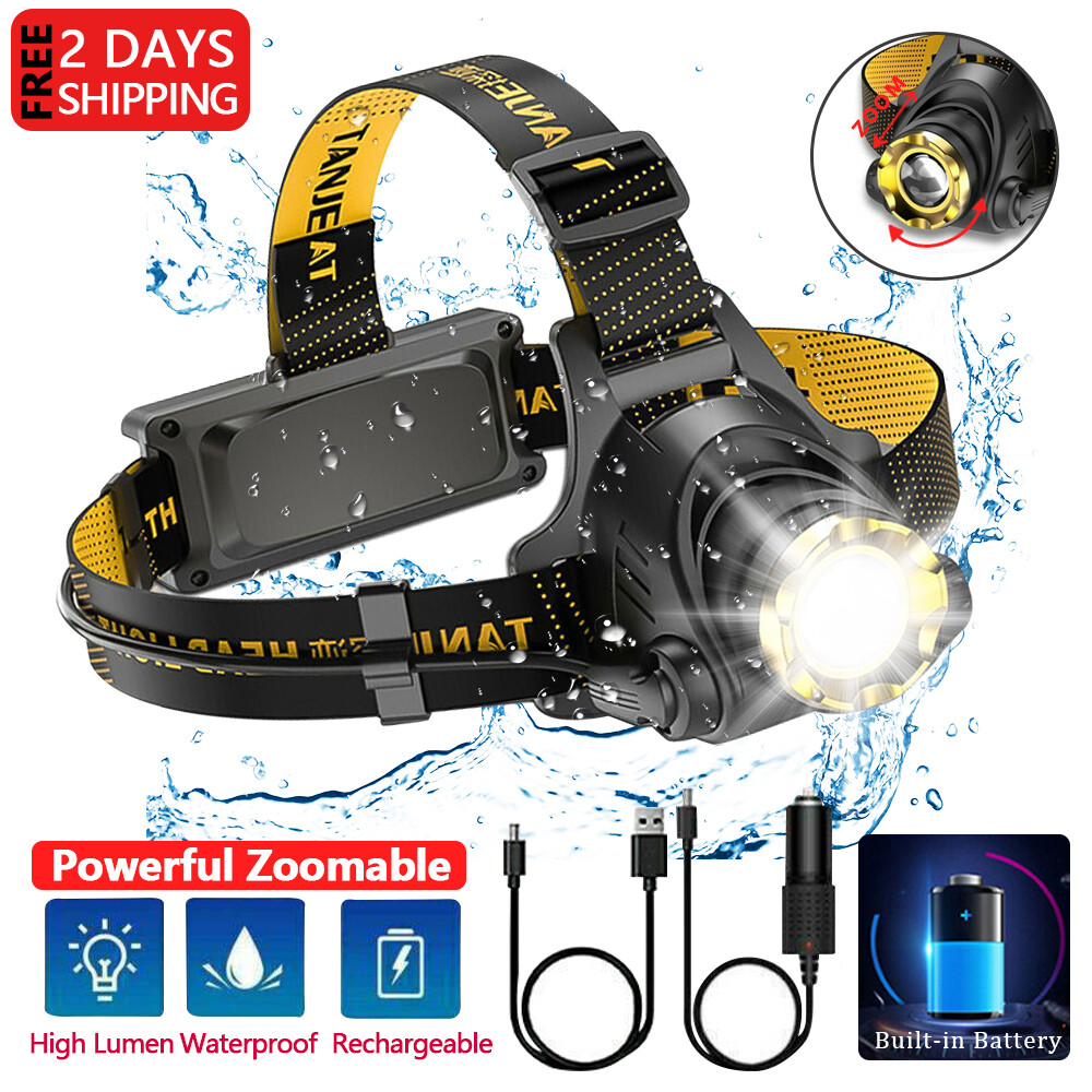 9900000LM USB Rechargeable Zoomable Headlamp Home Outdoor Use Hiking Headlight