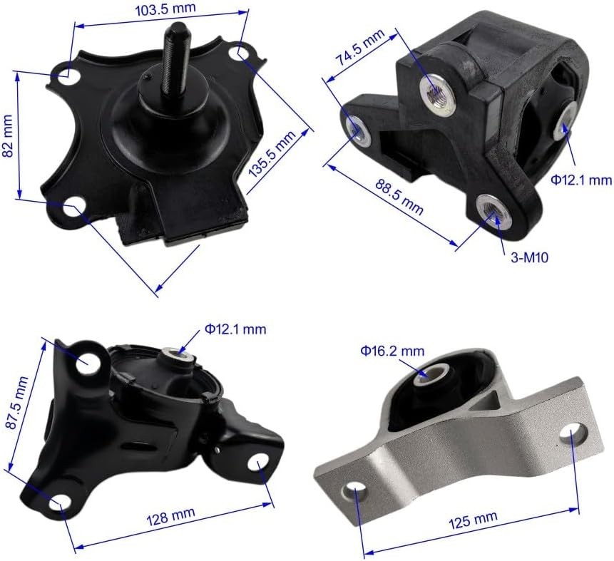 4PCS Engine Motor & Trans Mount Set Compatible with Honda Civic 1.7L 2001 2002 2