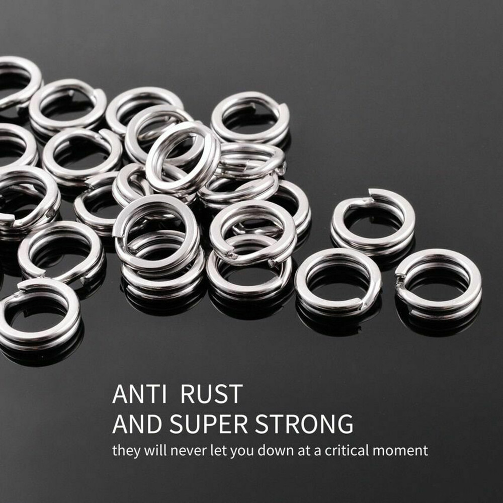 25/50/100 PCS Stainless Steel Heavy Duty Fishing Split Rings Big Game Saltwater