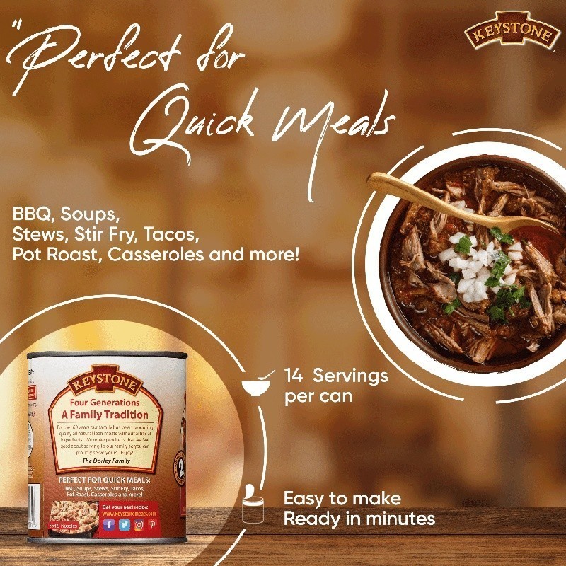 All Natural Fully Cooked Beef Can Pack 2 Ready to Eat Gluten Free Emergency Food