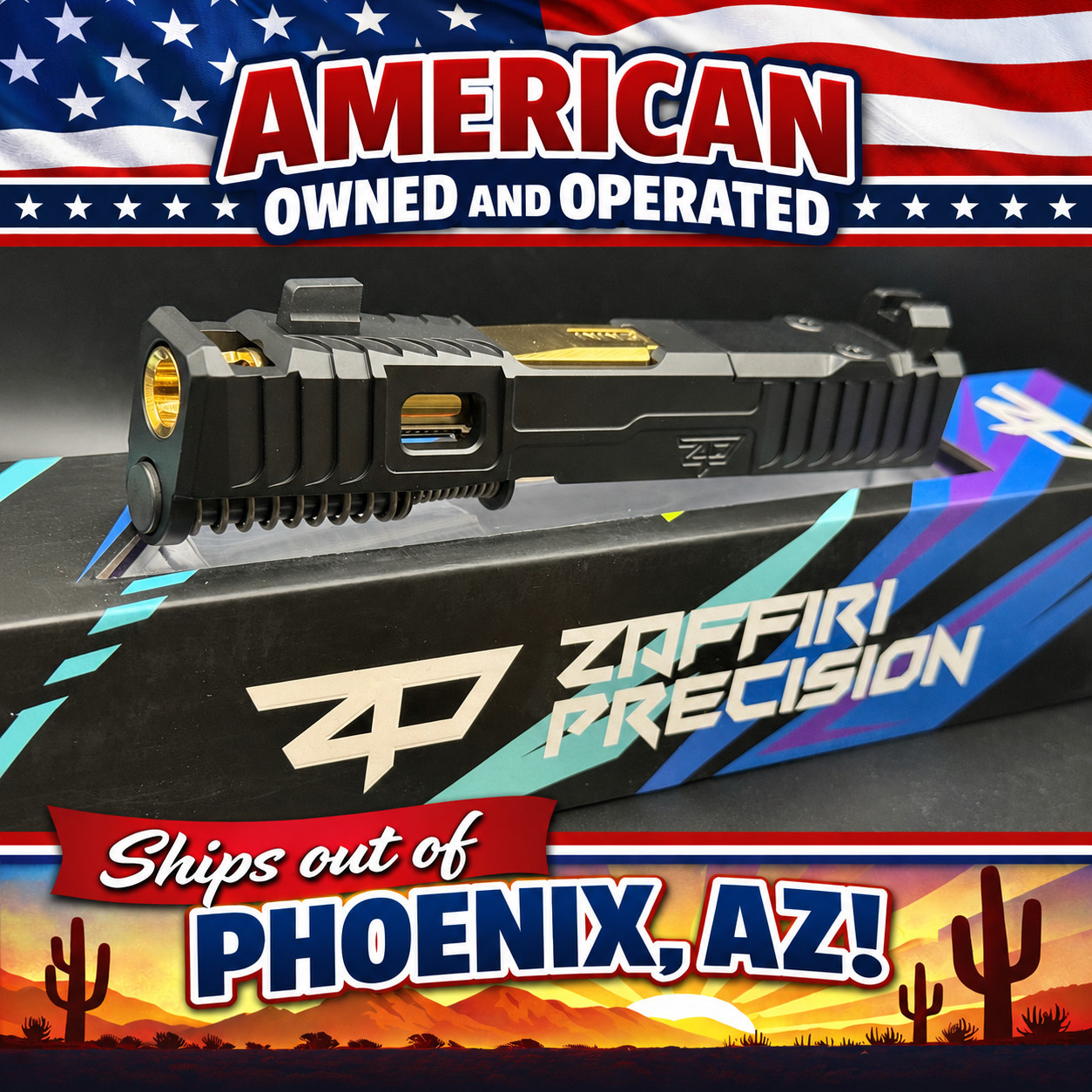 Zaffiri Precision IBS Complete Slide Fits GL 19 Gen5 Gold Ported Barrel, RMR Cut