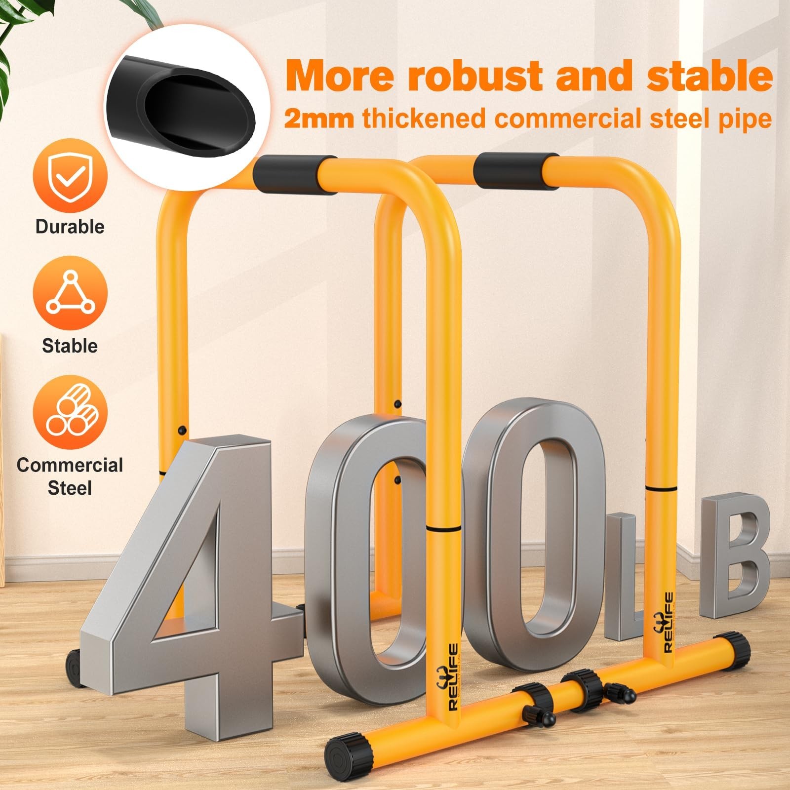 RELIFE REBUILD YOUR LIFE Dip Station Functional Heavy Duty Dip Stands Fitness…