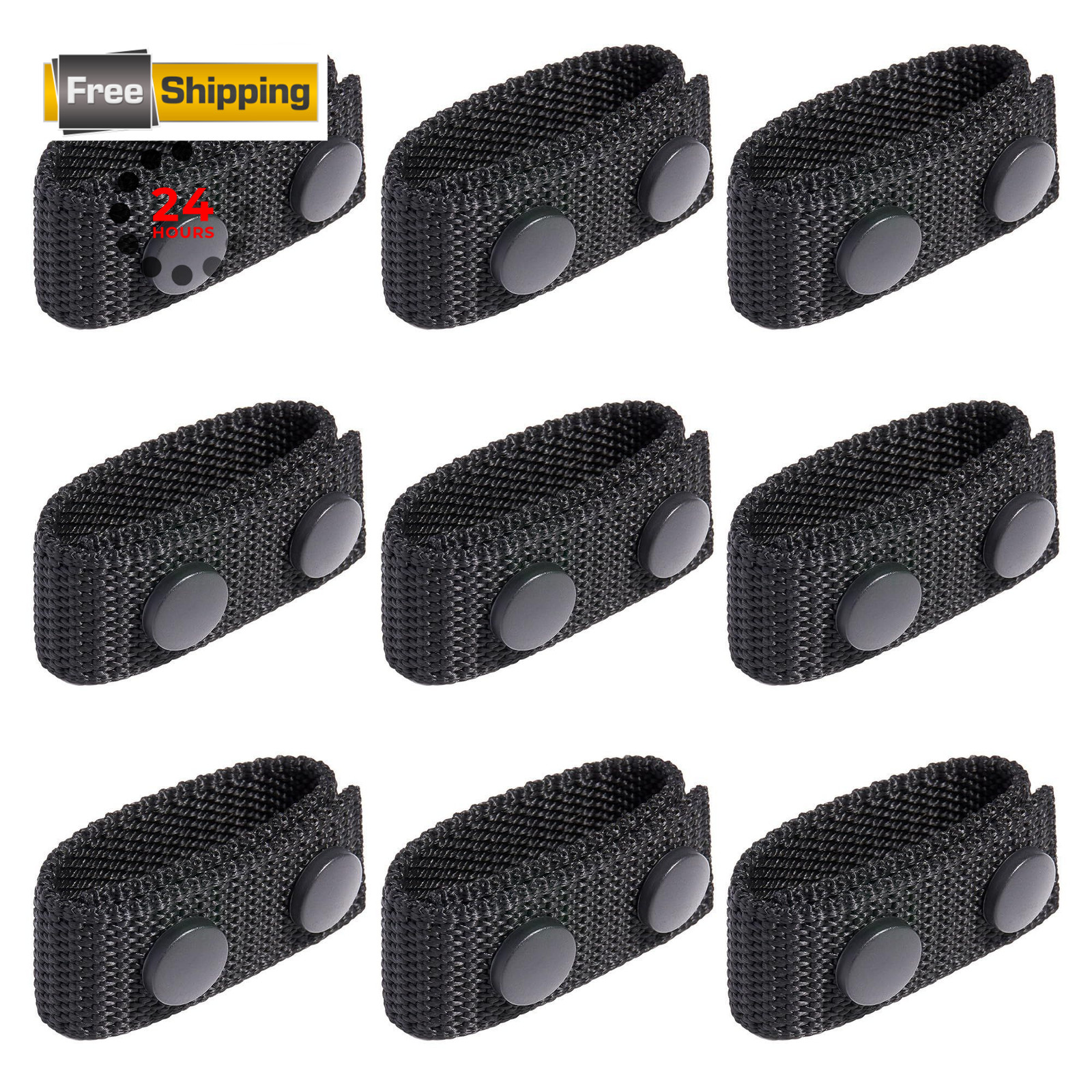Mihoutal 9 Pcs Belt Keepers for Duty Belt, Black Nylon Keepers, 2 inch,