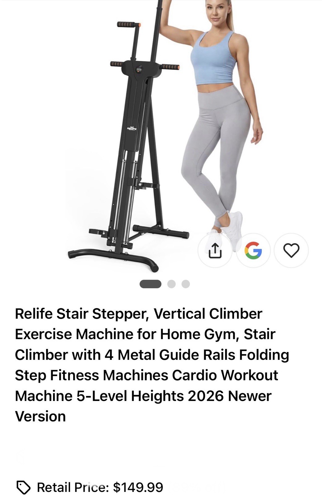 Relife Stair Stepper, Vertical Climber Exercise Machine for Home Gym