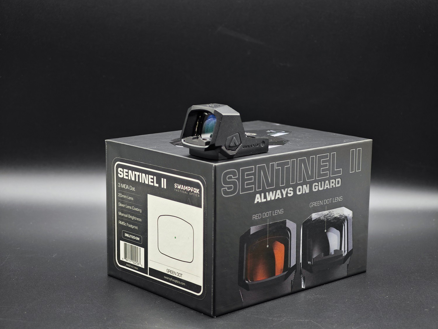 Swampfox Sentinel II 1x20mm Red/Green Dot Sight 3 MOA Micro Reflex Sight RMSc