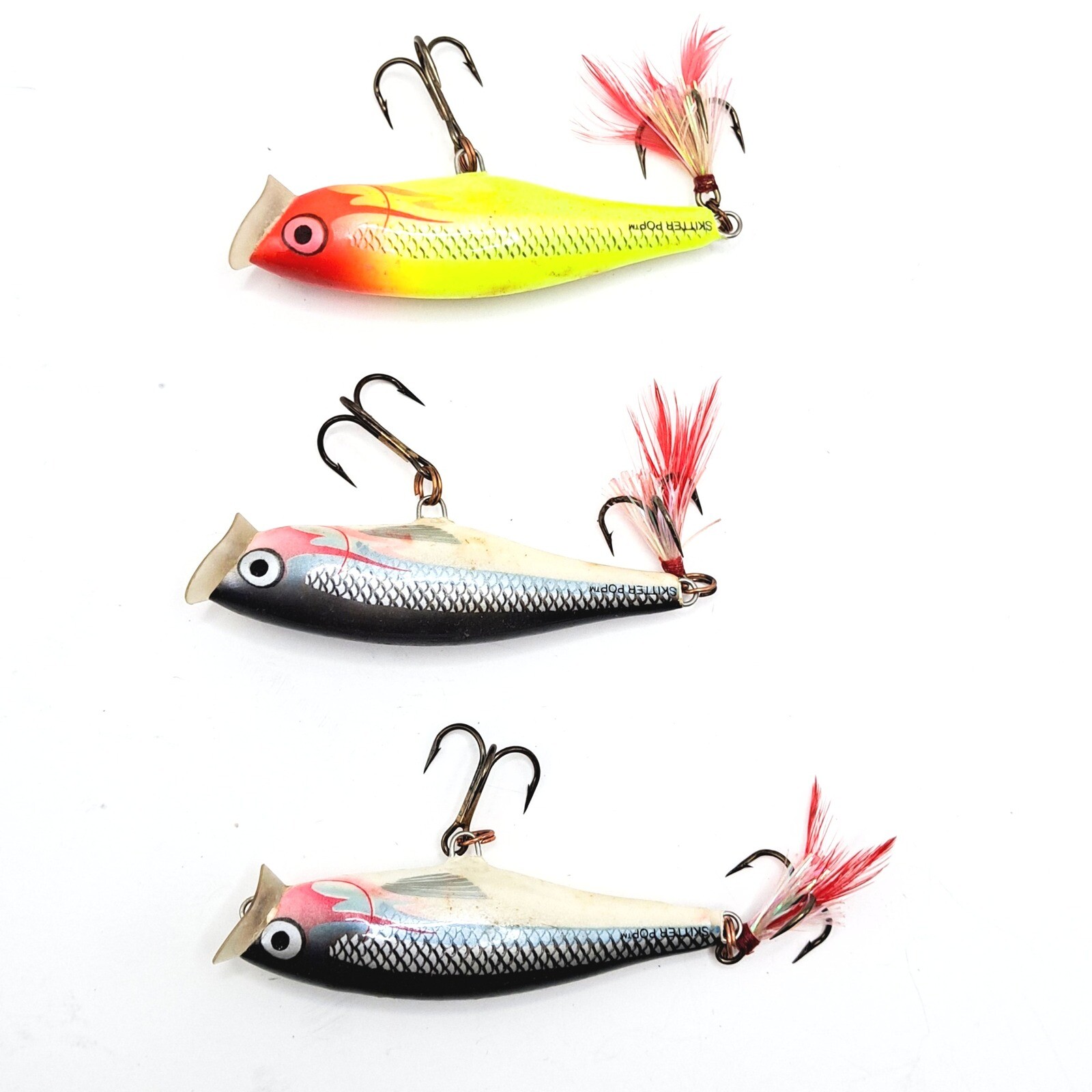 Rapala Fishing Lures Lot of 3 Made in Ireland Topwater Lure Feather Tail Vintage
