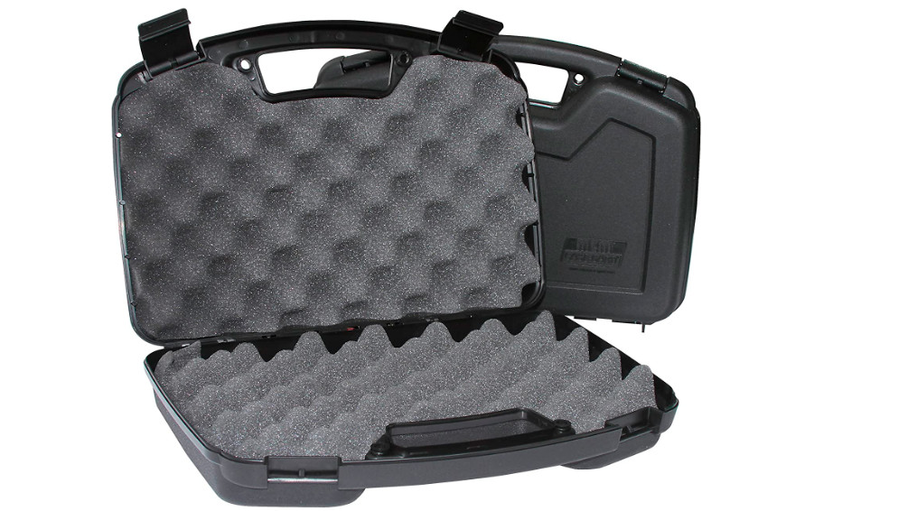 Hard Gun Case Pistol Revolver Handgun Storage Double Foam Single Box Lock 6″ USA