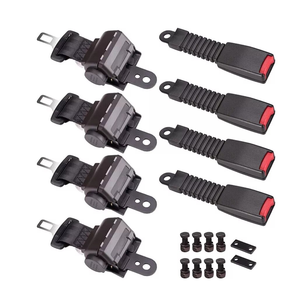 Universal Golf Cart Seat belts with buckles For EZGO Yamaha Club Car 4 Sets