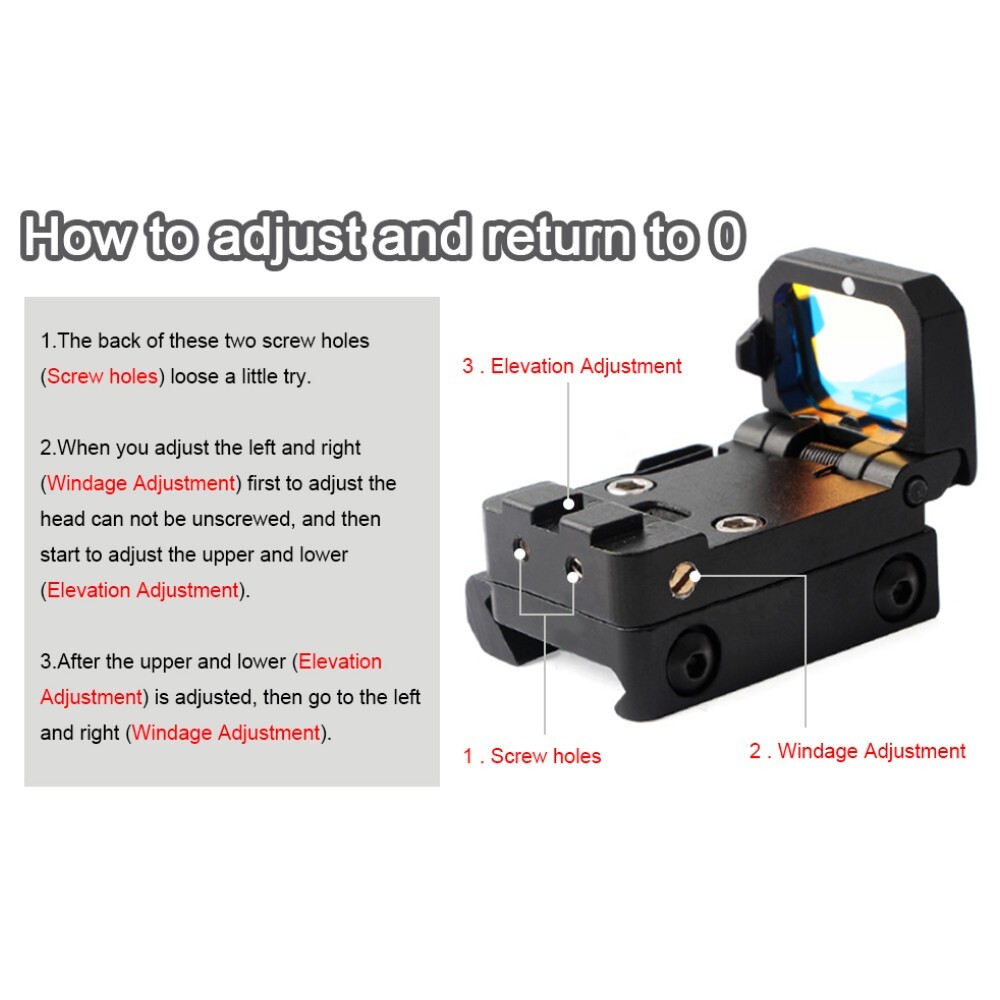 Tactical Flip Up Red Dot Sight Holographic Reflex Scope for 20mm Picatinny Rails