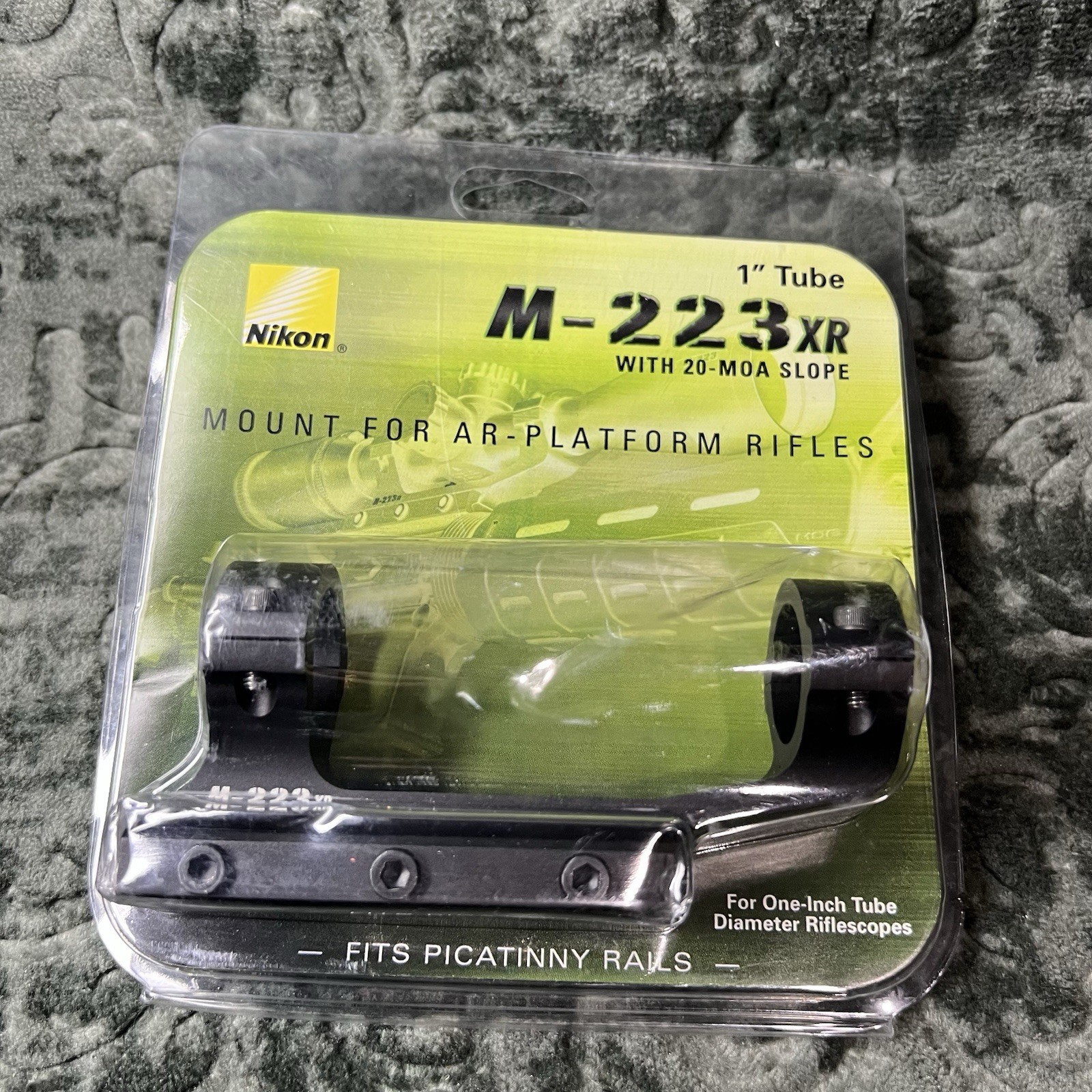 Nikon M-223 xr 1-piece Scope Mount _ Integral 1″ Rings _ 20-MOA Incline _