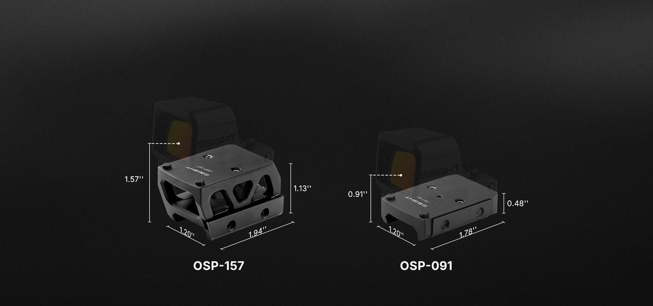 Osight XE AMRS Enclosed Red Dot Sight, RMR Footprint, 2/6+32 MOA Multi-Reticle
