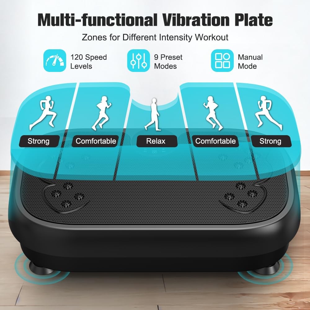 Relife Vibration Plate Exercise Machine for Lymphatic Drainage, Fitness Equip…