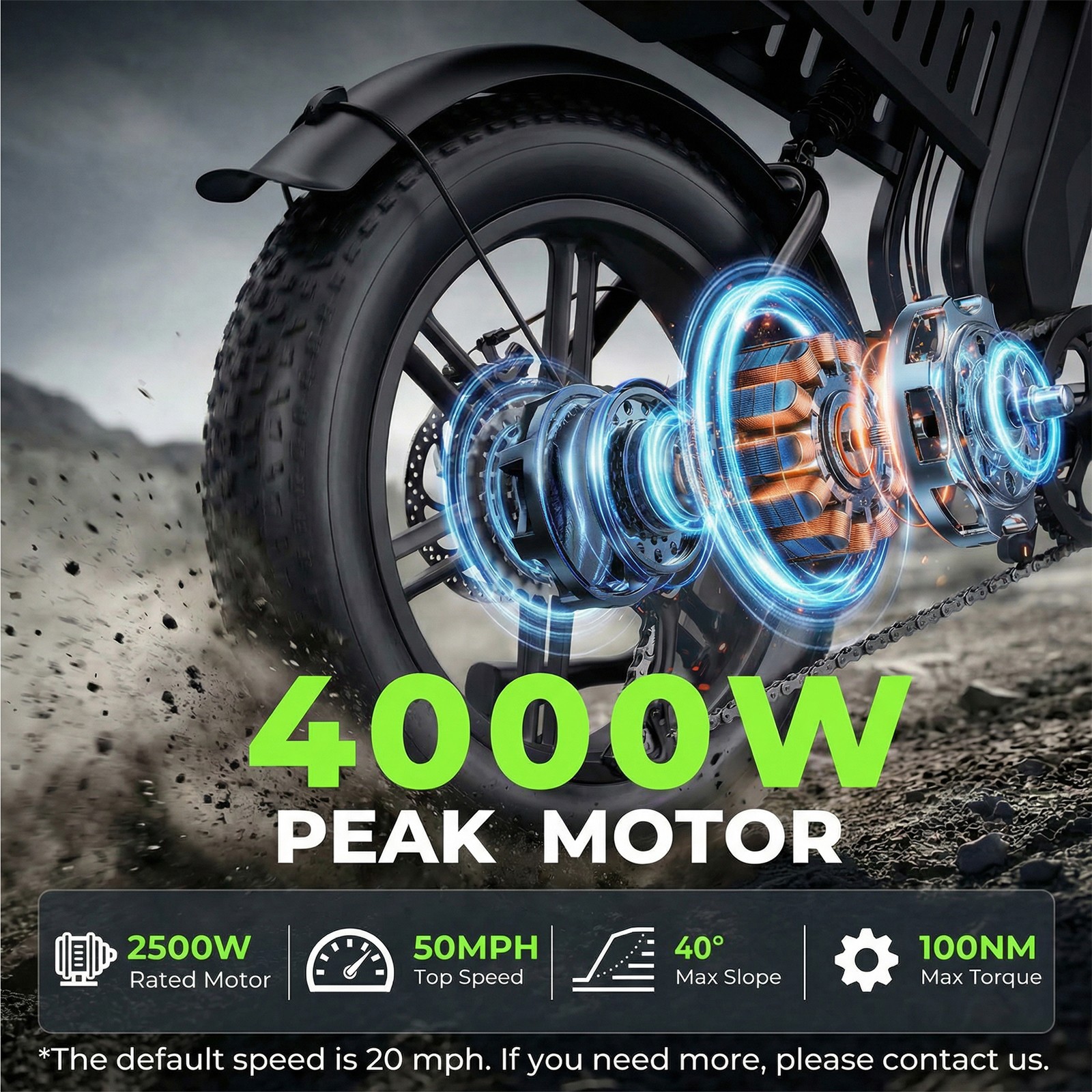 DTTZH 2000W/4000W Adult Fat Tire Ebike, 20″, 48/60V, Full Susp, Hydr Brake w/kit
