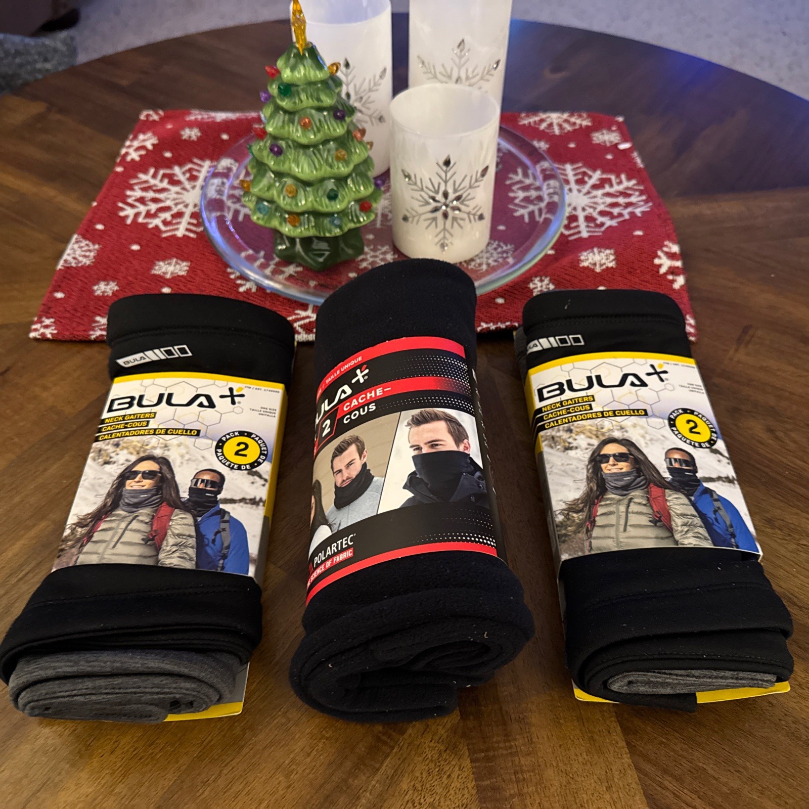 6 Bula+ Neck Gaiters 2 X 2 Packs Gaiters & 1 x 2 Pack Polartec Fleece black = 6