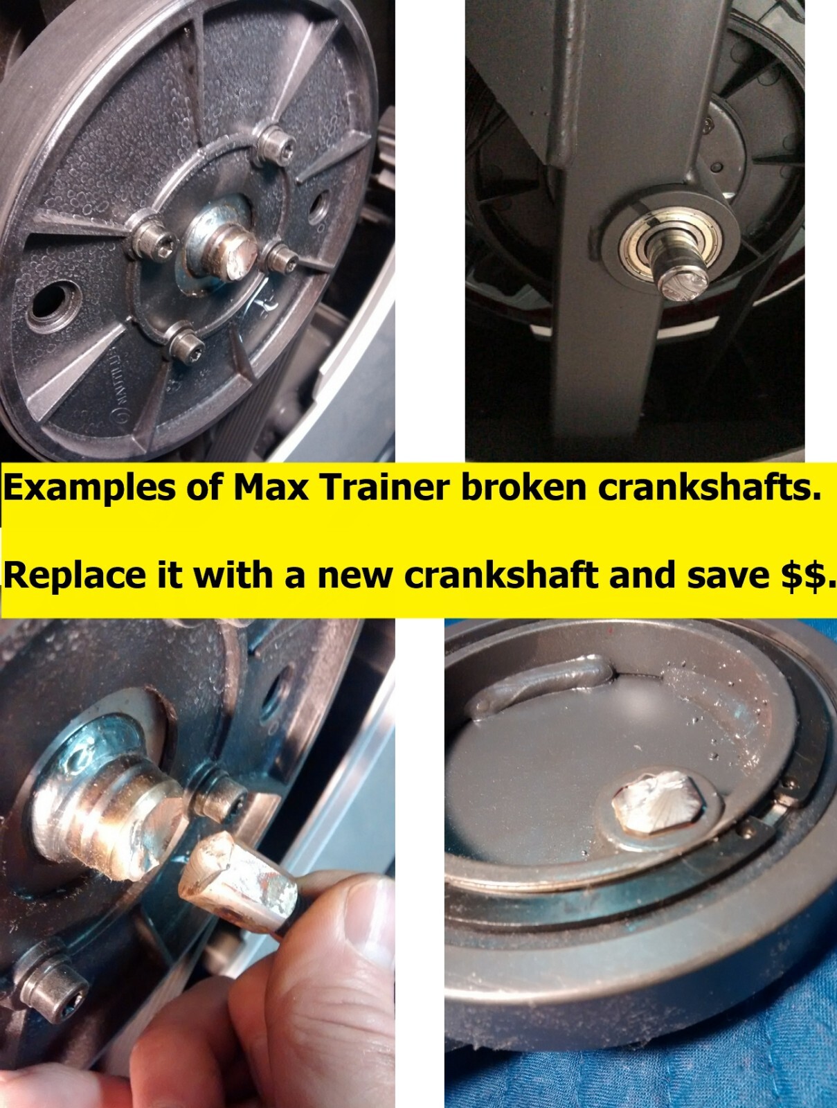 Bowflex Max Trainer Crankshaft Axle w/Bearings & Pulley M3 M5 M6 M7 M8 M9 Total