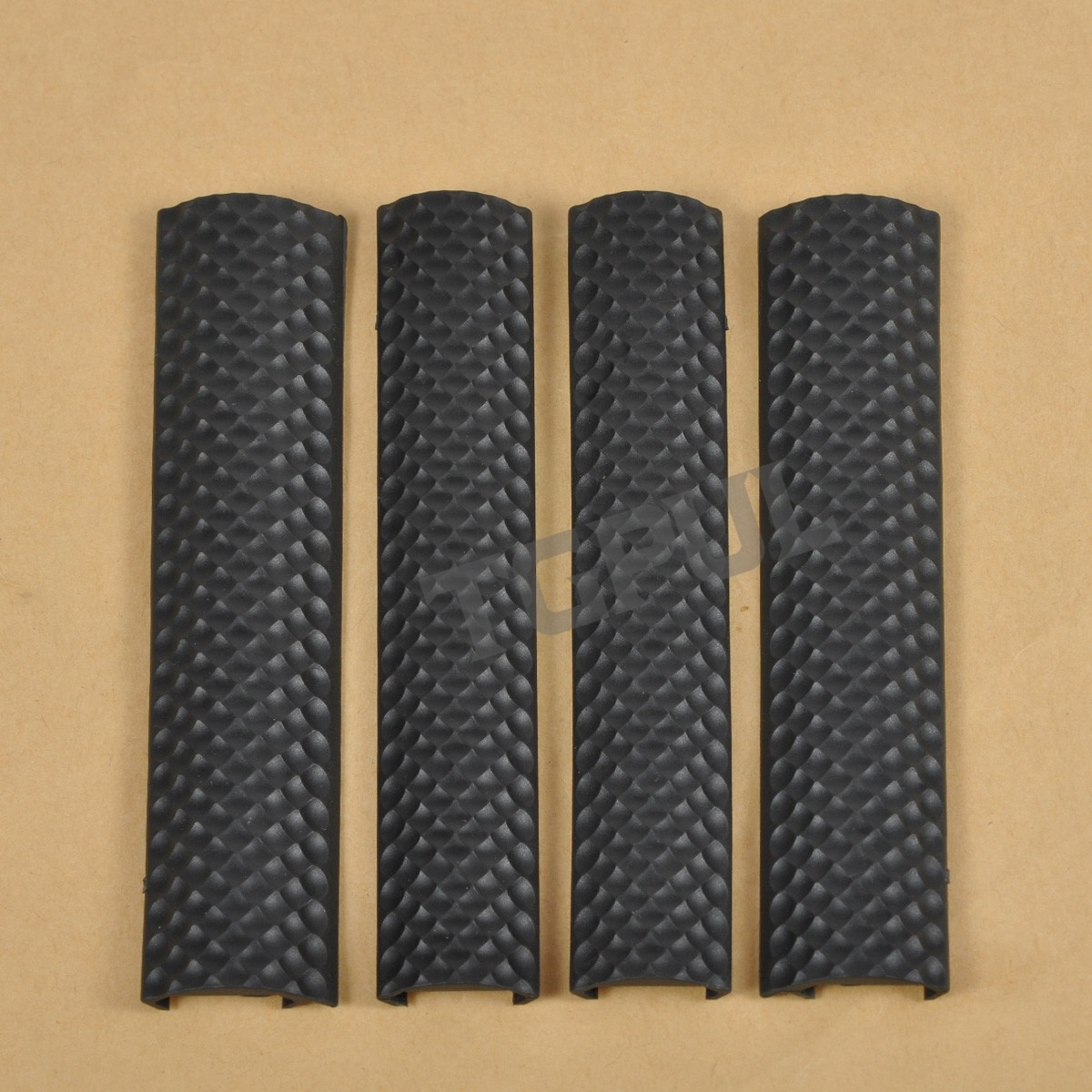 Pack of 4 Picatinny Rail Covers / Panel Textured Soft Rubber Anti Slip 6.25″