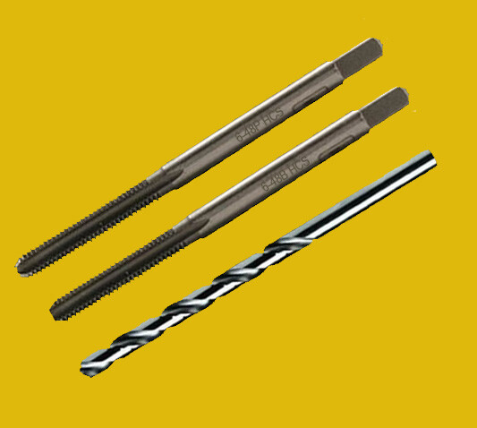 6-48 tpi 3 PIECE Tap Set High Carbon Steel Taps with Cobalt Drill Bit
