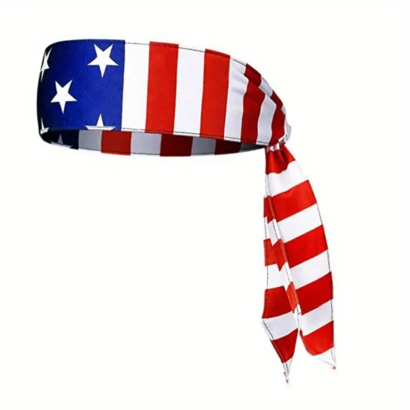 American Flag Patriotic Headband, Anti-Slip, Sweat-Wicking, Outdoor Indoor Sport
