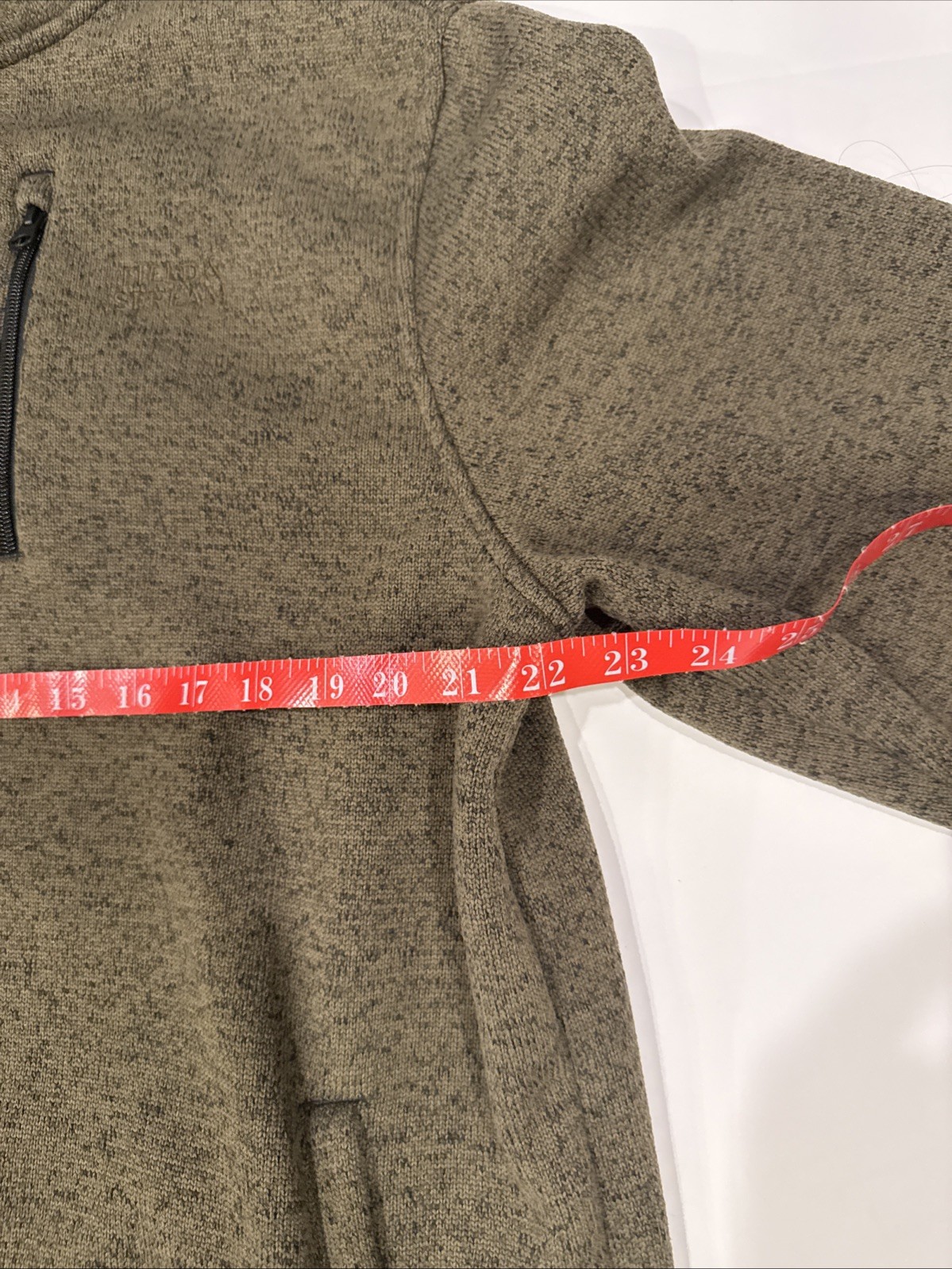 Field Stream Fleece Quarter Zip Pullover Brown Collar Mens Large M Gorpcore USA