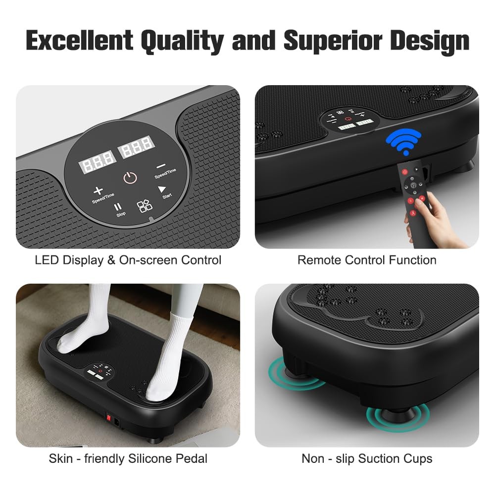 Relife Vibration Plate Exercise Machine for Lymphatic Drainage, Fitness Equip…