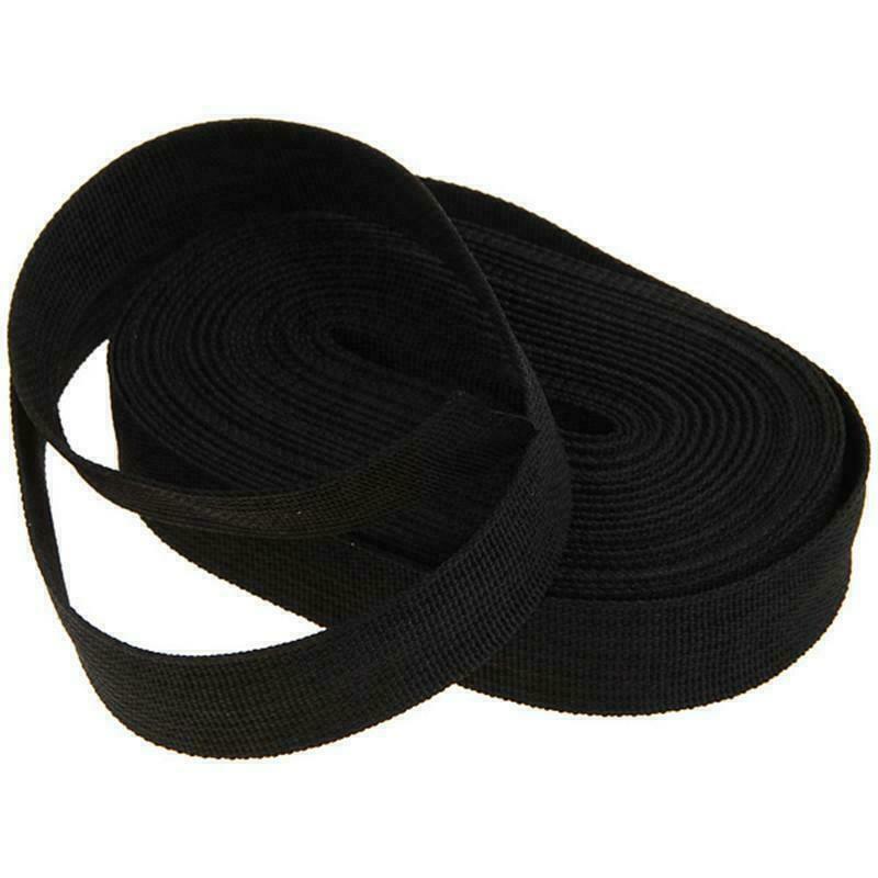 1 Inch Wide Black Nylon Heavy Webbing Strap, 10 M Nylon Strap US Shipping